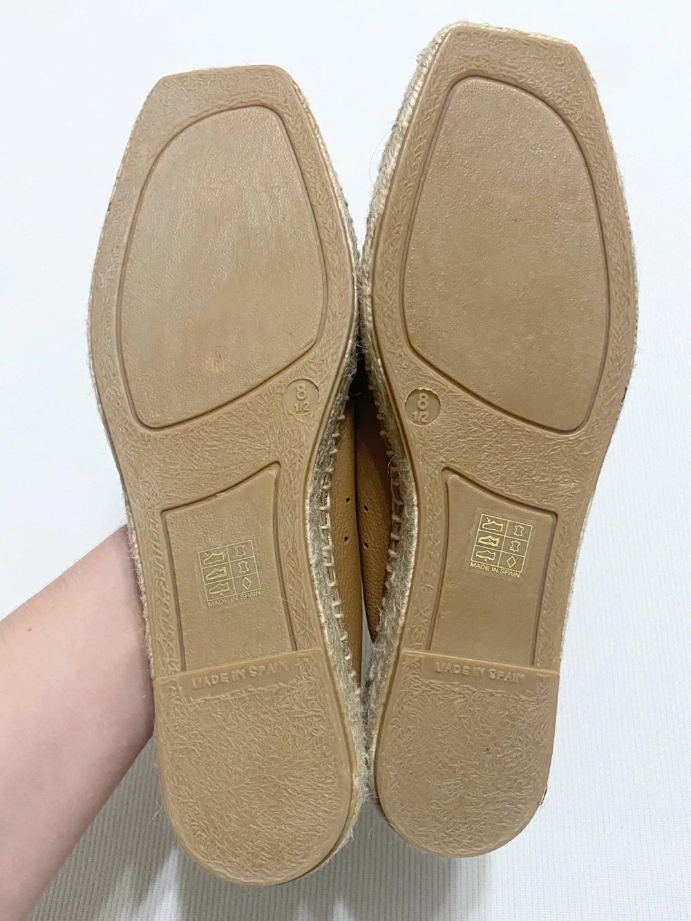 Everlane Caramel Tan Leather Espadrille Slip-On Flats
